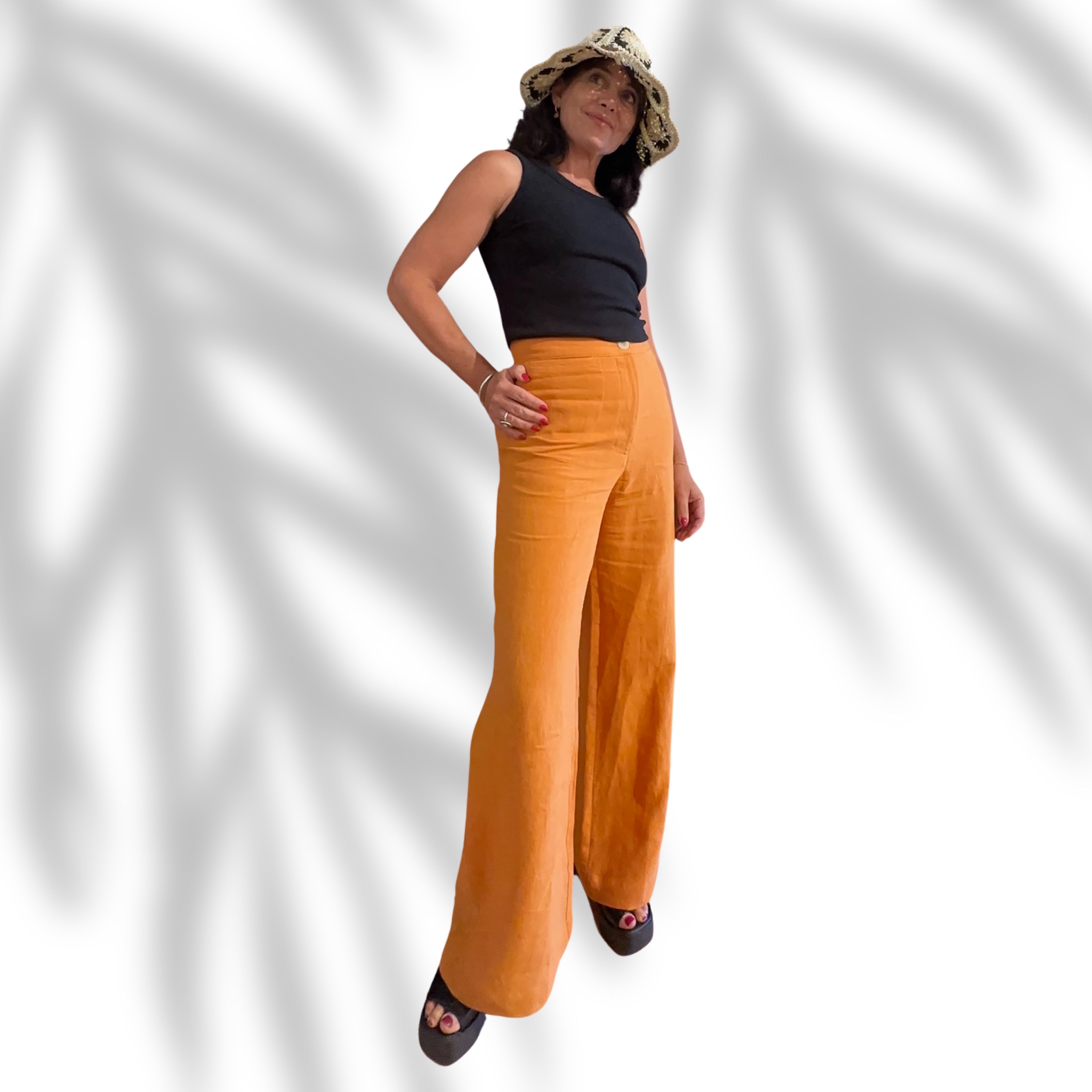 Tangerine Linen Pant