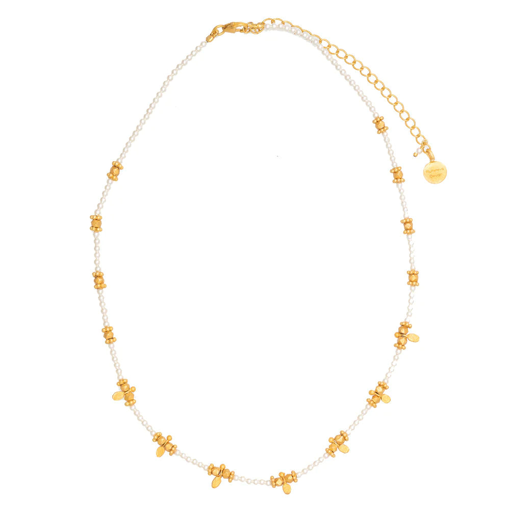 Rubyteva Short Pearl beaded necklace
