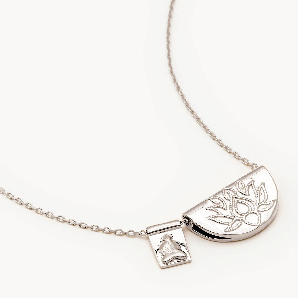 By Charlotte Lotus and Little Buddha Necklace Silver